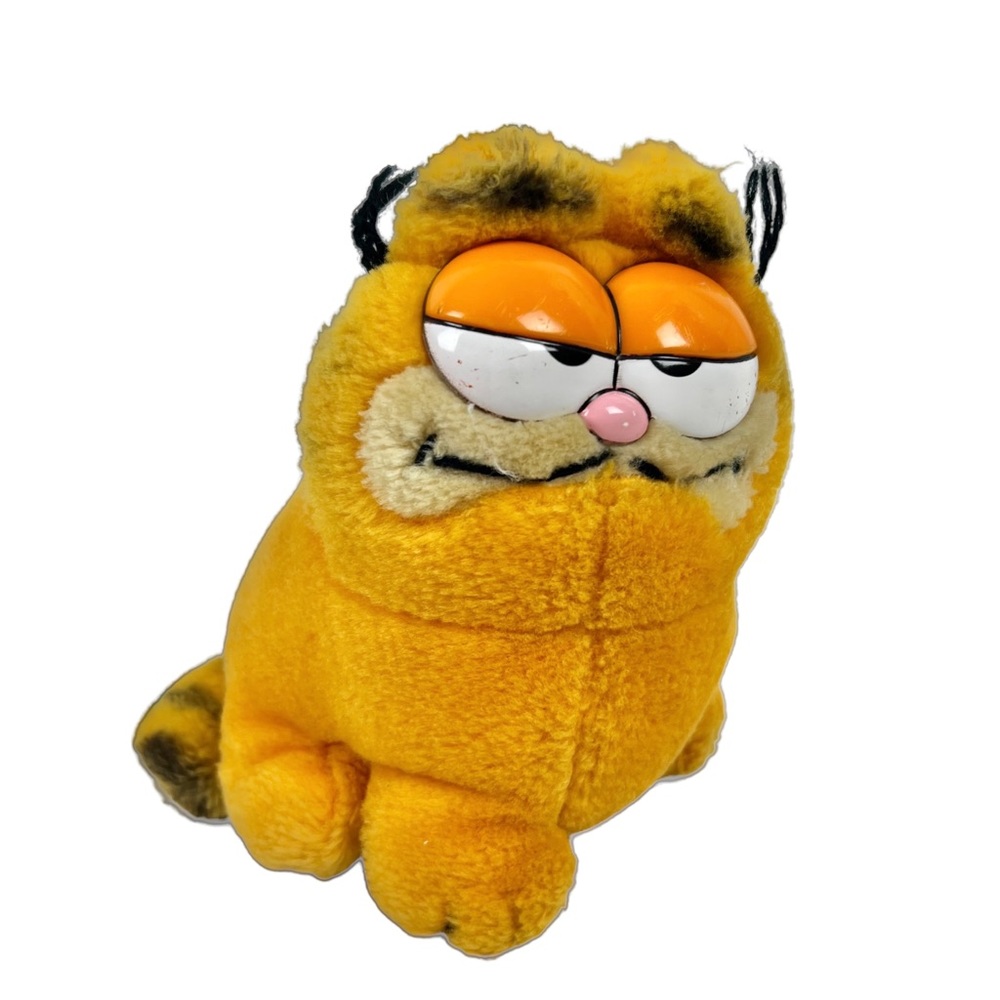 Garfield Plush Sitting Cat TAKE ME HOME FEED ME by Dakin 1978 1981 Vintage 5.5”